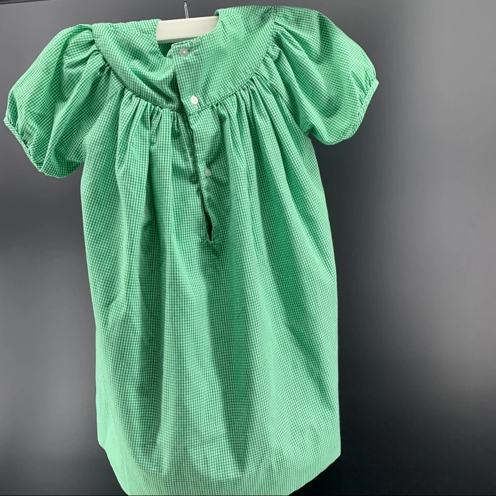Petit Ami dress - 24 mo - green/white  checkered
